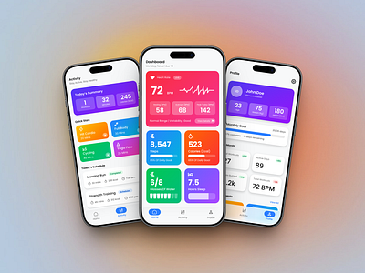 🏃‍♂️ Fitness App Concept — iOS Dashboard, Activity & Profile appconcept cleandesign dashboardui figmadesign fitnessapp healthapp interactiondesign iosdesign minimaldesign minimalism mobile mobileappdesign productdesign ui ui design ux wellnessapp workoutapp