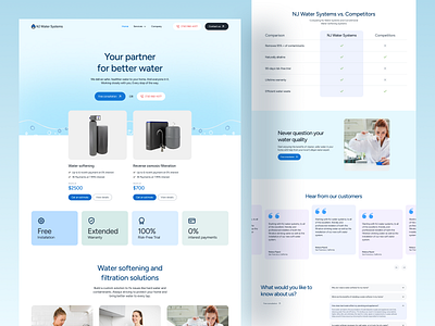 NJ Water Systems — Modern Service Website b2b business business website design figma design homepage landing page minimal ui ux web design web development website ui
