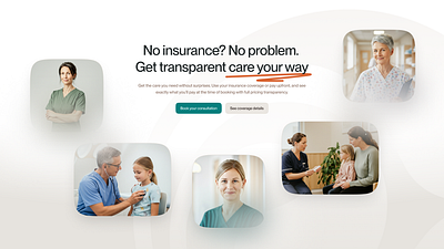 Healthio landing page — Transparent care experience healthcare healthteach landing page landing page design modern ui telehealth ui web design website wellness