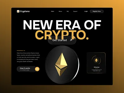Cryptano - Crypto and Blockchain Website Figma UIUX Design⚡ blockchain design crypto exchange crypto landing page crypto ui crypto website defi platform digital wallet ethereum design figma figmadesign framer landingpagedesign modern ui trading platform ui design uiux web3 design webappdesign webflow