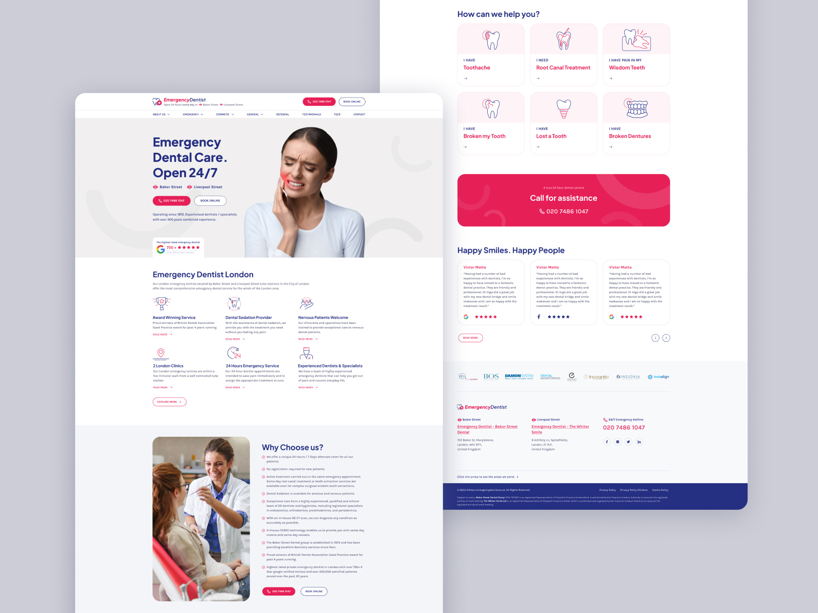 Emergency Dentist - Home page dental dentist emergency dentist ggstudio health care homepage design landing page medical design medical landing ui ux web design website