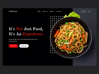 Food Website Header app app landing page app marketing website app showcase landing page booking website burger website dark design designer fast food website food delivery app food delivery website food ordering website glassmorphism pizza website product design restaurant website resturant website uiux ux web