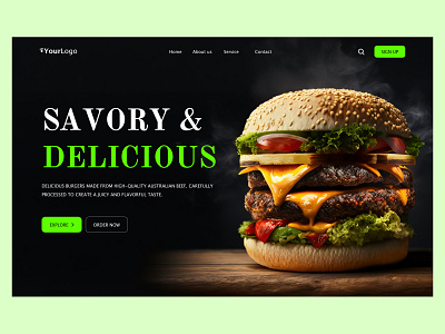 Burger Website Header animation attractive visuals branding burger king burger shop colorful web design eye catchy design fast food website food branding food chain web design graphic design hero hero section illustration modern restaurant website motion graphics restaurant website ui ux web design