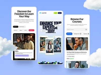 Clastro | Course Learning Education App Design branding course platform course website design education website elearning ui figma graphic design illustration learning management system logo mentor platform online learning saas design student platform ui uiux ux web design