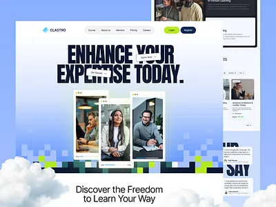 Clastro | Course Learning Education Website Design 3d animation branding design figma graphic design illustration logo motion graphics typography ui ux vector