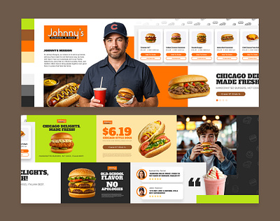 Johnny's Burgers & Dogs - StyleScape branding burgers chicago color palette concept delicious design exploration exploration food fooddesign graphic design handmade hotdogs identity design layout pattern restaurant branding stylescape ui visual direction