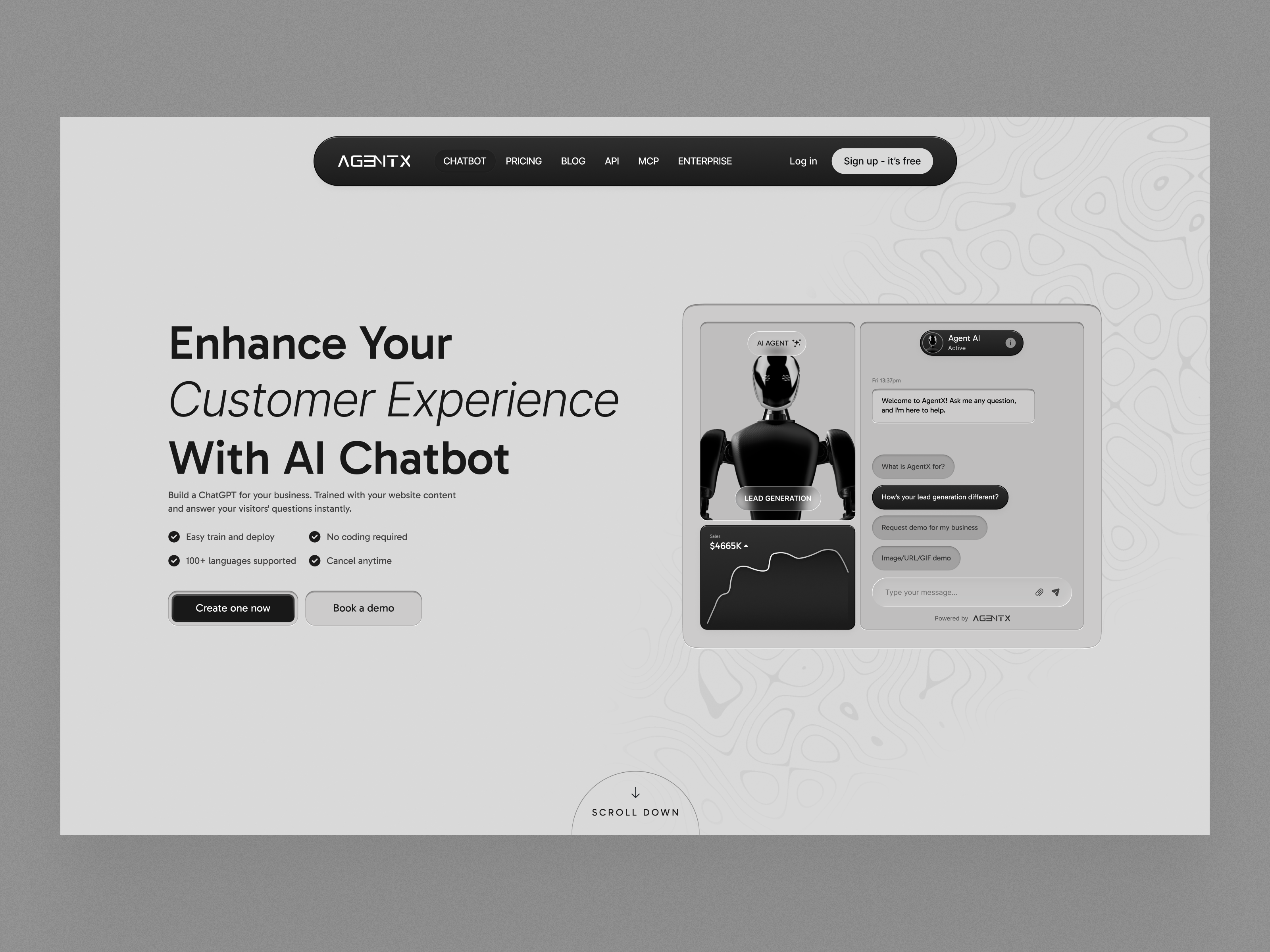 Example of Ai Agent Landing Page Design
