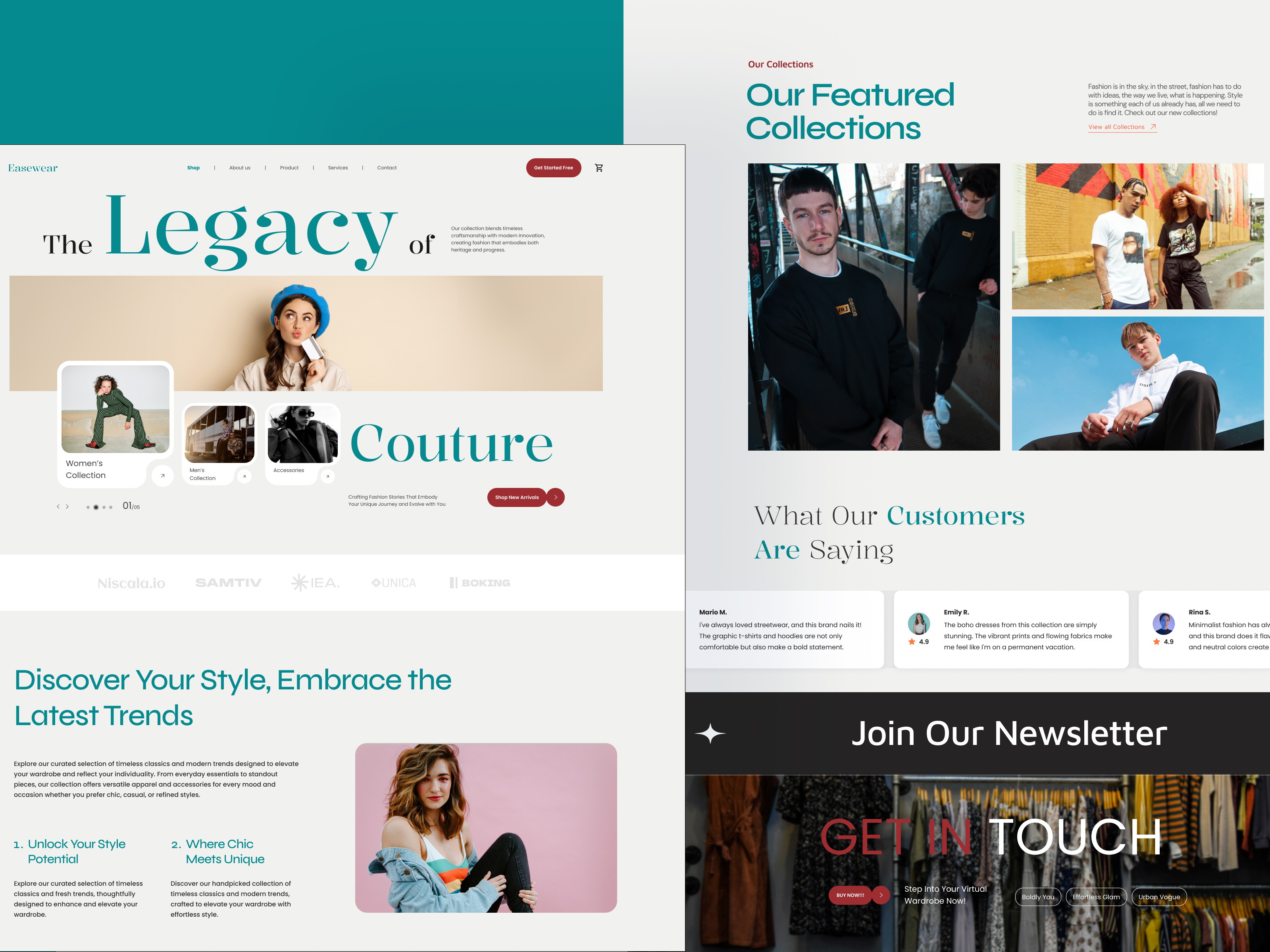 Easewear - Modern Fashion Brand Landing Page UI/UX adobe xd branding clothing creativeui design ecommerce fashion figma interface design ui ux
