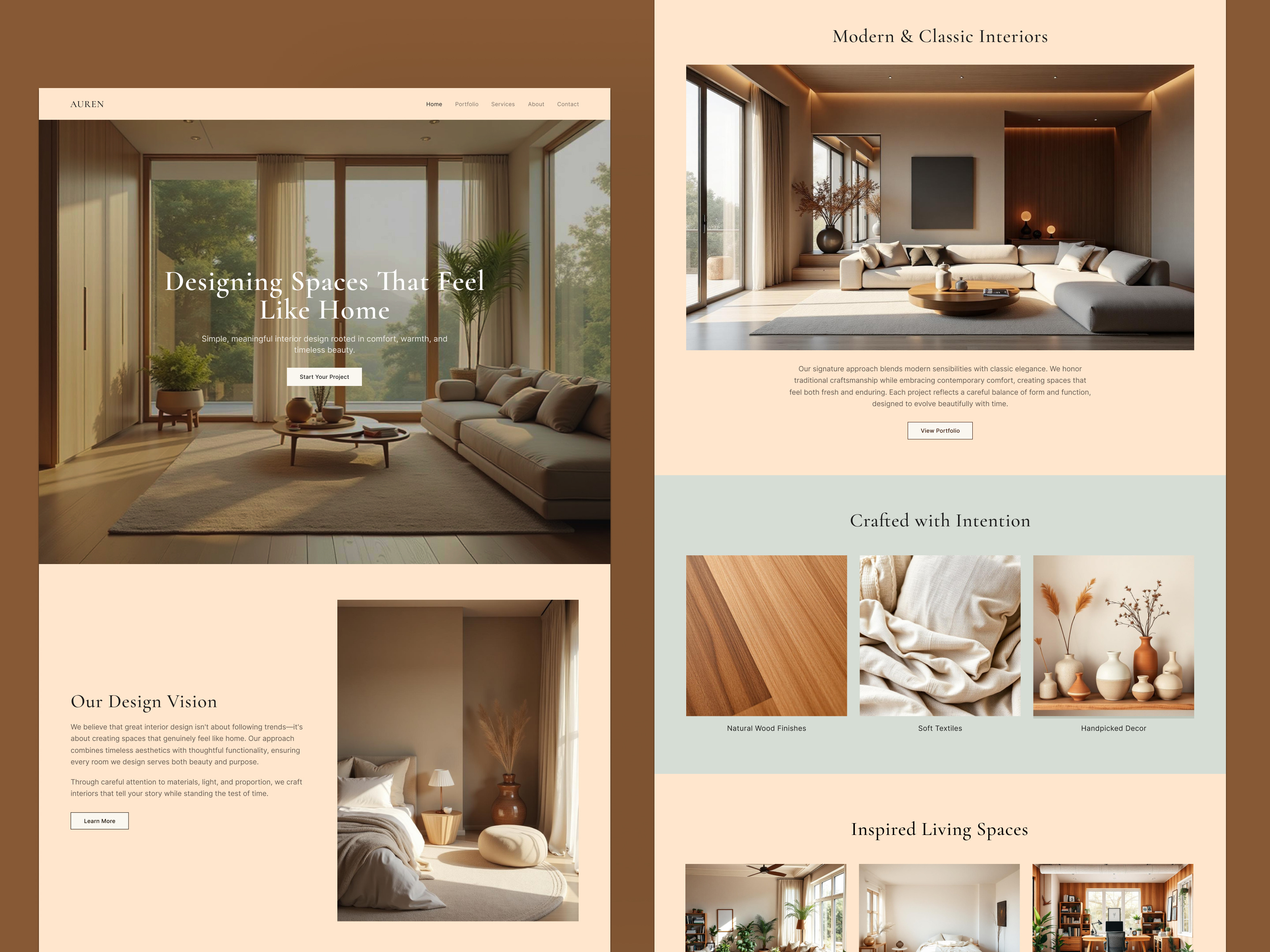Luxury Furniture Brand Landing Page - Natural & Minimalist adobe xd branding creativeui design figma furniture graphic design interface design landingpage store ui ux