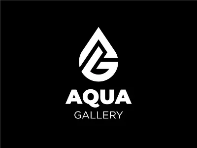 Aqua Gallery - AG monogram - Droplet Form ag branding clean droplet geometric logo mahamadhesien minimal modern monogram symbol water