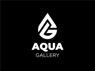 Aqua Gallery - AG monogram - Droplet Form ag branding clean droplet geometric logo mahamadhesien minimal modern monogram symbol water