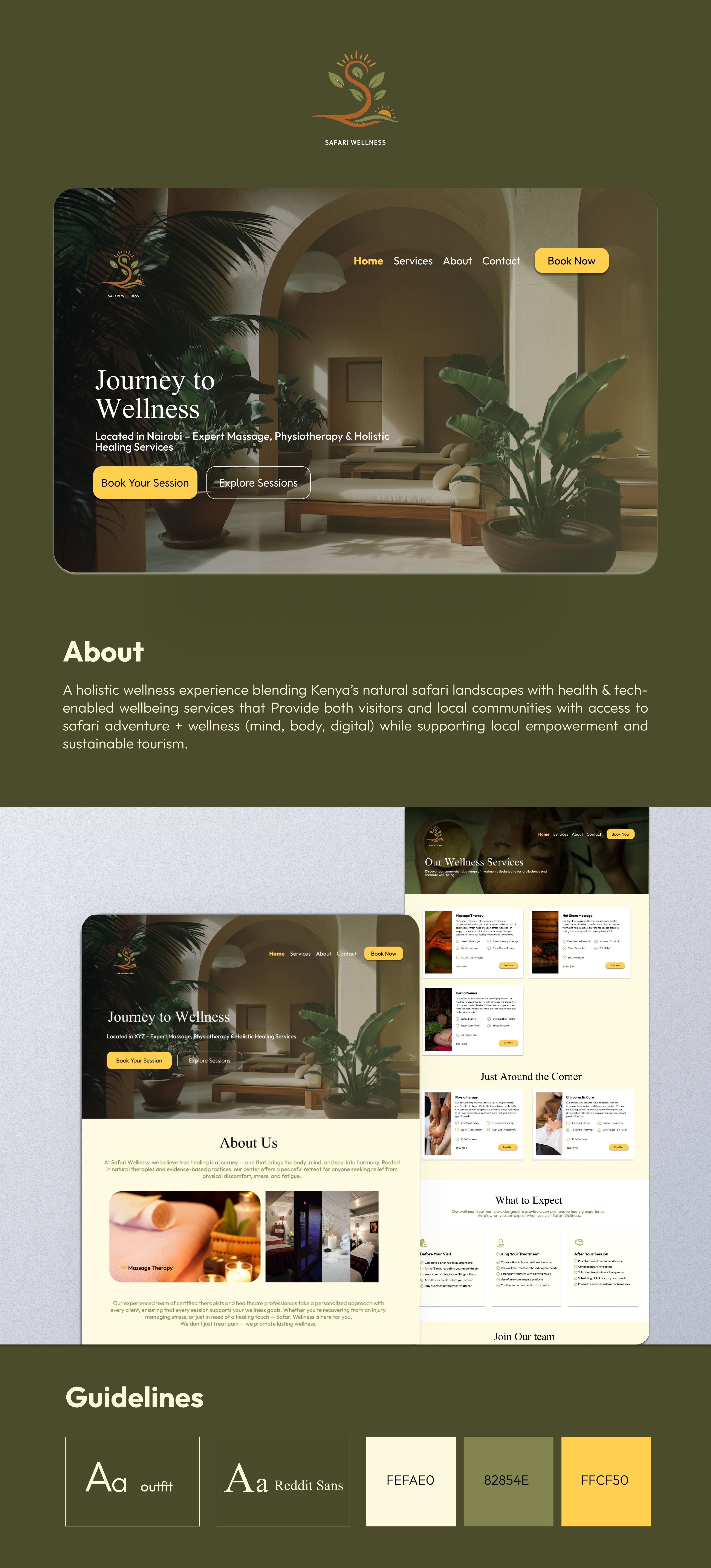 Safari Wellness design retreat spa ui ui desegn uiux design ux ux design uxui uxui design web web design website design wellness