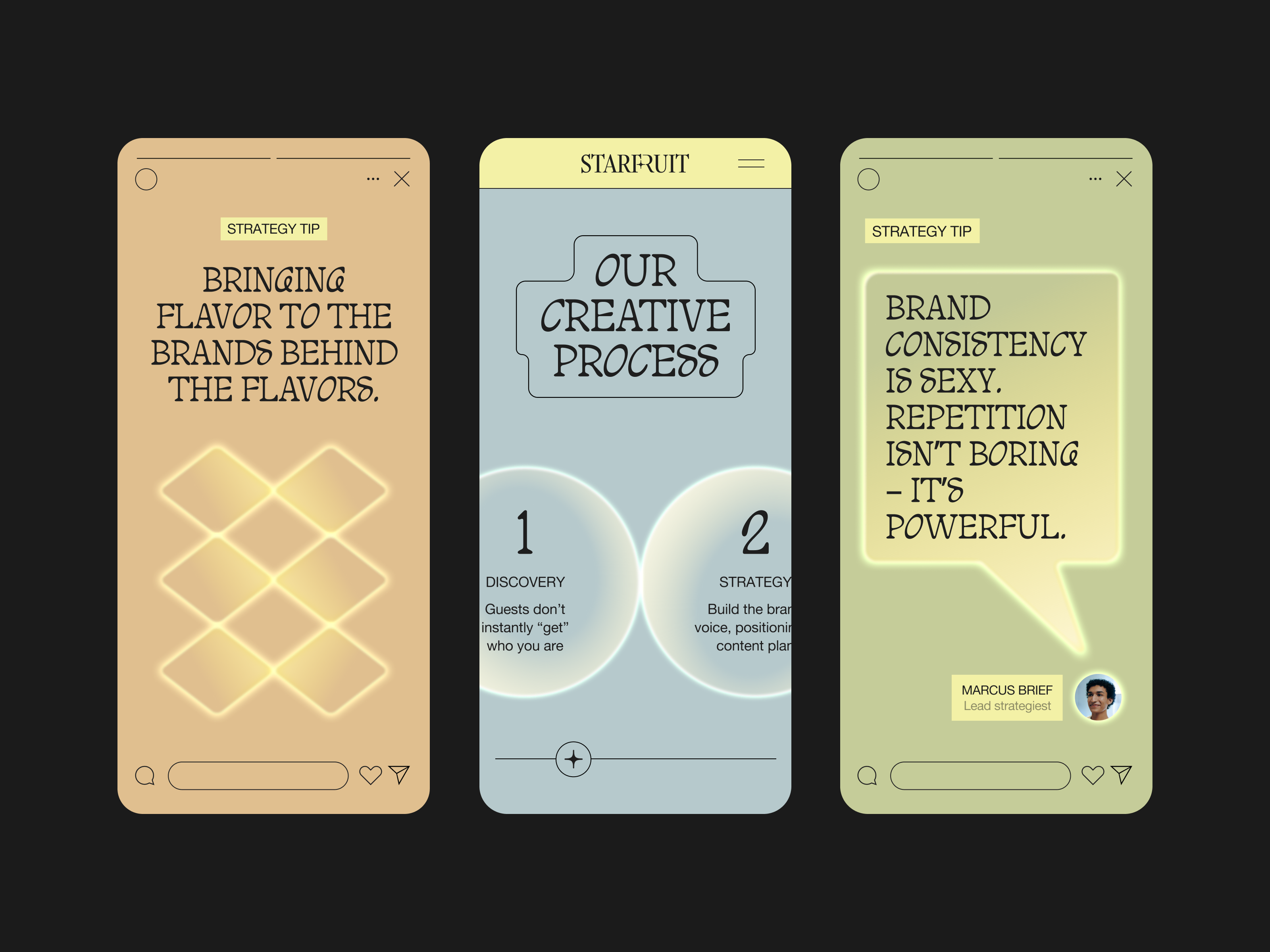 Starfruit Social Media and Website UI brand identity branding case study festival graphic design inspiration marketing mobile social media ui visual identity
