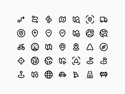 Navigation Icons - Lookscout Design System clean design geo icon set icons layout lookscout navigation outline ui user interface ux vector