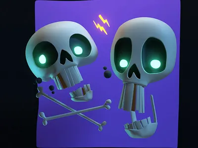 Skulls Illustration 3d animation b3d blender illustration motion skulls