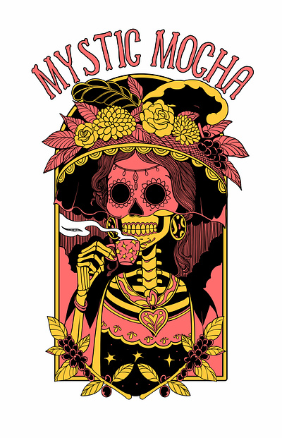 Mystic Mocha/Catrina art branding design design character digital art graphic design illustration logo photoshop