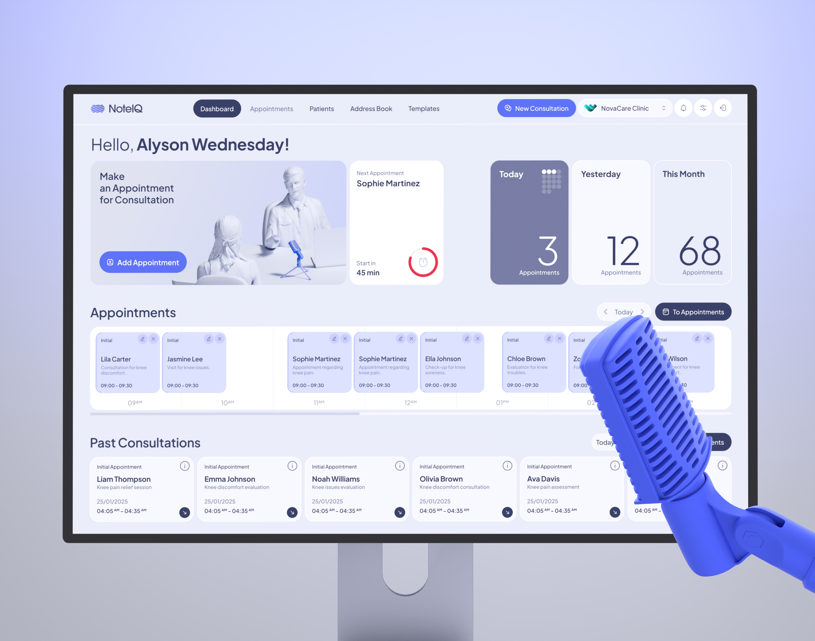 Medical AI-Based Voice-to-Text SAAS ai clinic dashboard doctor medical recognize saas voice to text web app