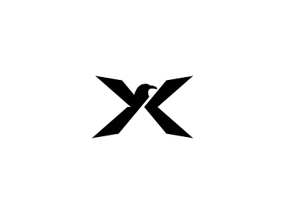 X + Raven Logo animal logo bird design logo modern logo monogram pictorial mark raven raven logo raven x simple logo wing x x logo