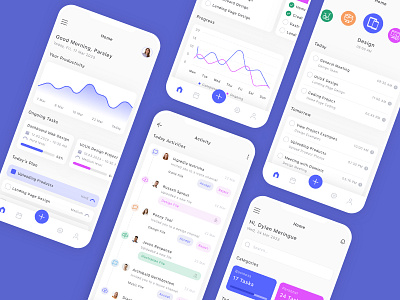 Todo Manager Mobile App UI Kit app calendar design manager mobile schedule task todo ui ui design ui kit ux work