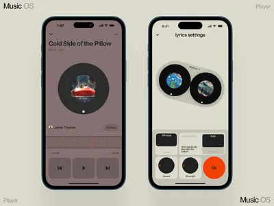Music OS audio dashboard data design homepage illustration interface ios iphone minimal mobile play ui
