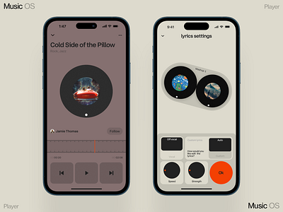 Music OS audio dashboard data design homepage illustration interface ios iphone minimal mobile play ui