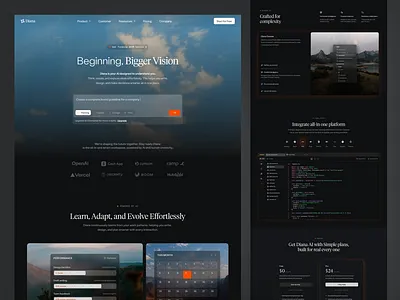 Diana - Artificial Intelligence Website ai ai assistant aitools artificial intelligence assistant branding chatgpt darkui dashboard design dribbble figma landingpage productdesign saaslandingpage ui uiux ux web website