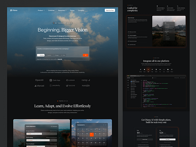Diana - Artificial Intelligence Website ai ai assistant aitools artificial intelligence assistant branding chatgpt darkui dashboard design dribbble figma landingpage productdesign saaslandingpage ui uiux ux web website