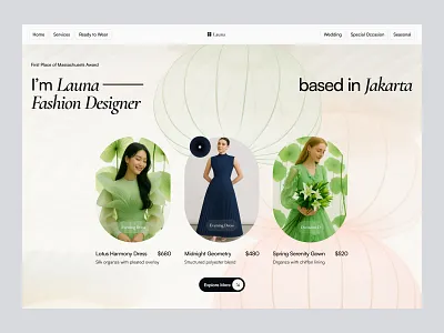 Launa - Fashion Designer Profile beauty boutique branding design designer elementor fashion framer illustration landing online page shop store studio ui wear webflow website wordpress