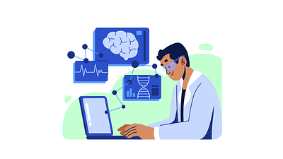 scientific dribbble flat flat design health healthy illustration illustrator new science search vector