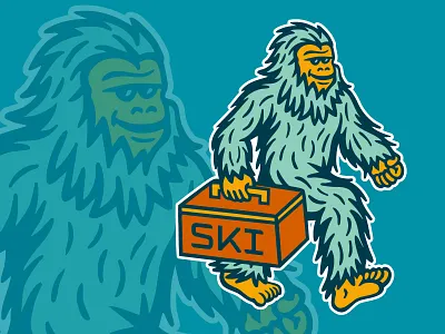 Ski Brothers Heat & Air Yeti Mascot air arkansas branding chatacter design flat graphic design heat hunter oden hvac illustration logo mascot maumelle snow snow yeti toolbox vector yeti