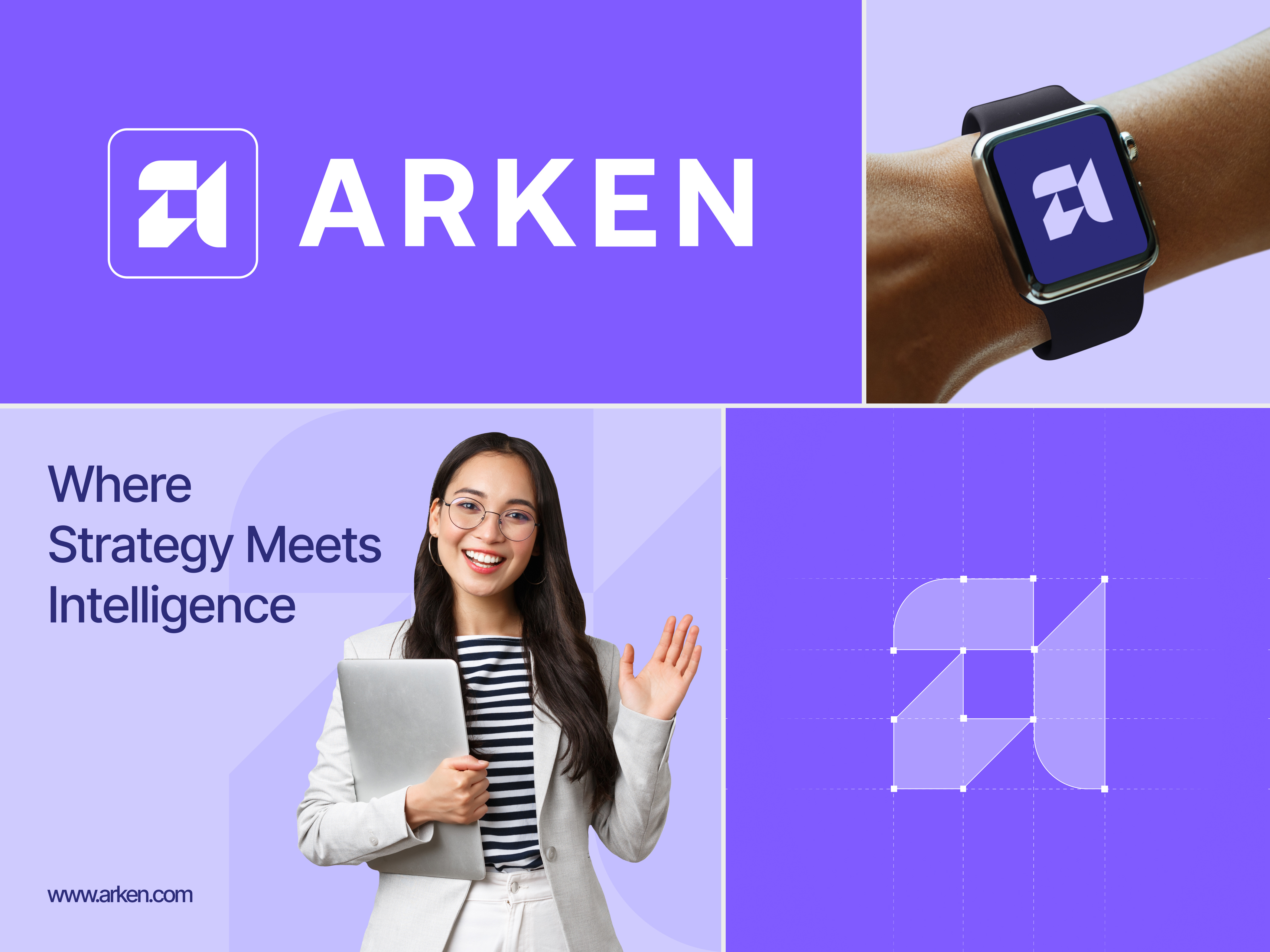 Arken ai b2b brand brand identity branding business card company identity letter a logo logo design logo mark logotype mark minimal print saas tech technology visual identity