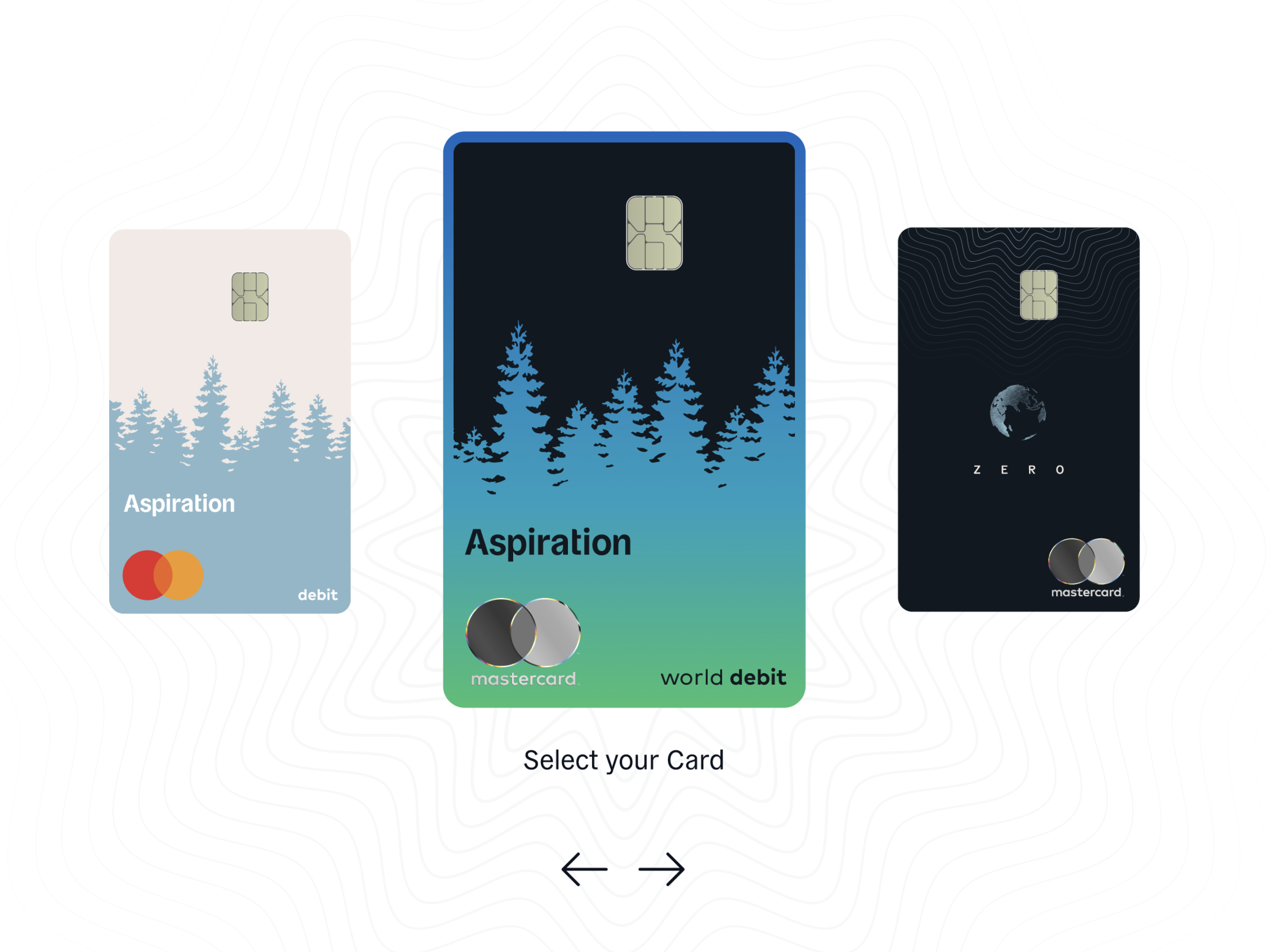 Example of Aspiration card selection & products