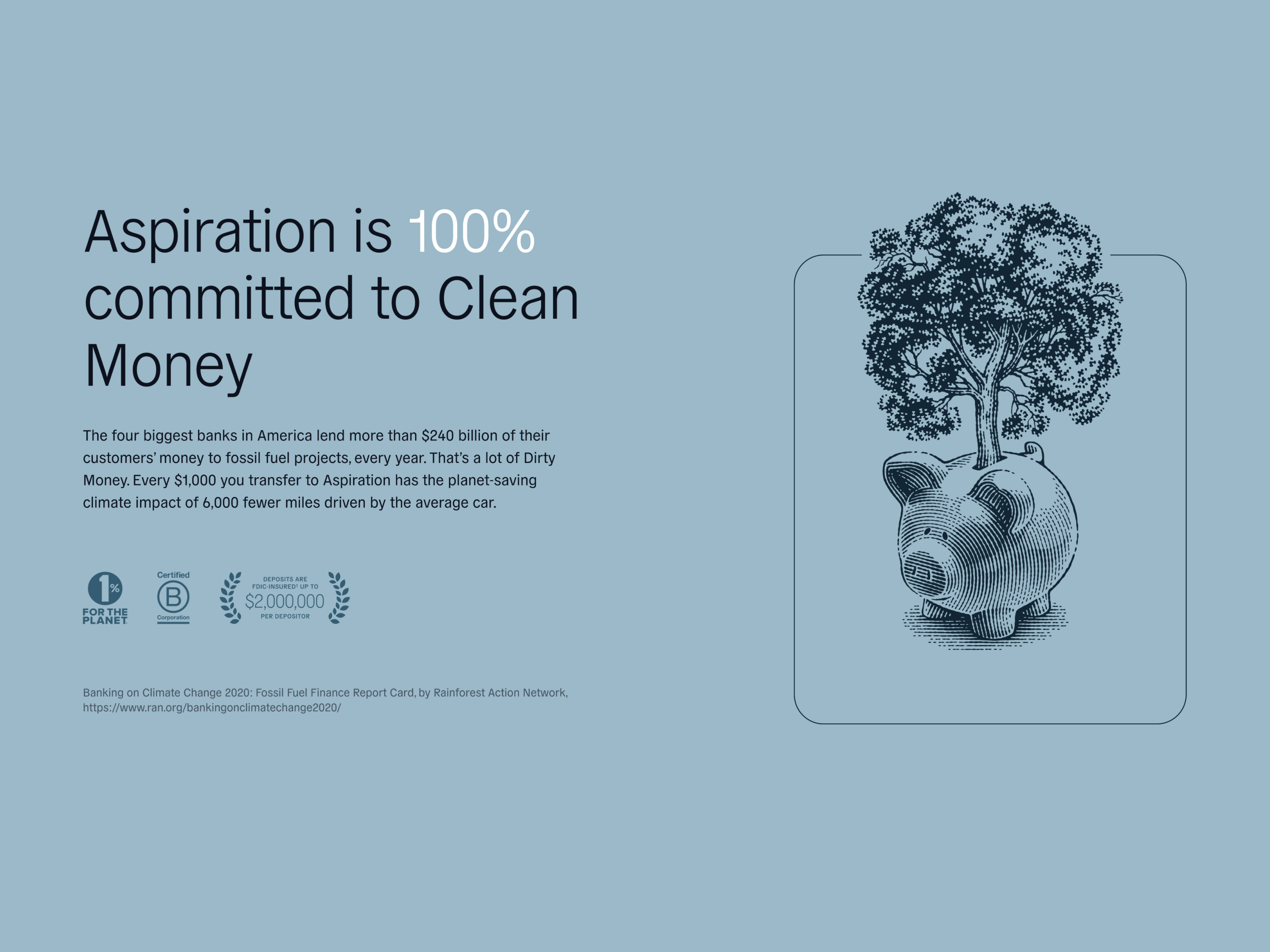 Example of Aspiration clean money design