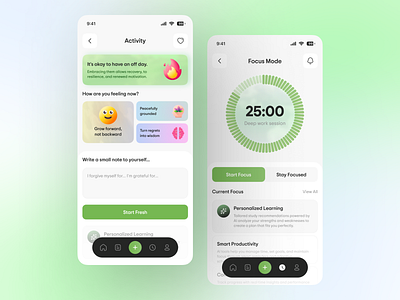 AI Smart Task & Focus Tracker activity monitor activity tracker ai agent ai focus ai tracker android app interface artificial intellegence chatbot deep learning feelings tracker focus mode habit tracker ios mobile app mobile app ui product design tasks todo ui ux