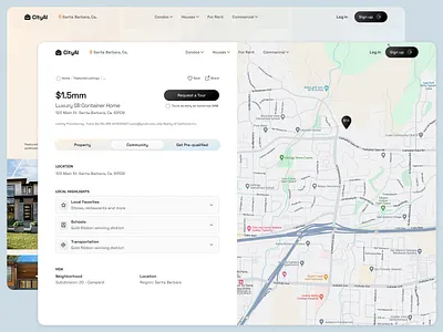 CityAI Property Listing app design product design uiux web app web design