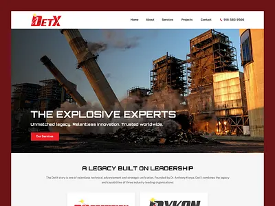 DetX // Web Design demolition engineering explosive explosive service rock blasting service company web design