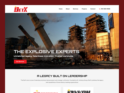 DetX // Web Design demolition engineering explosive explosive service rock blasting service company web design