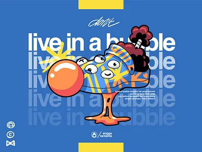 don't live in a bubble bubble character clean crocs design graphic design illustration lines mascot merch merchandise poster saldals shoes t shirt t shirtdesign tee vector