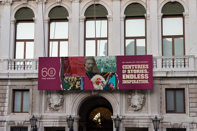 Wright 60th Anniversary art direction campaign design hand drawn illustration museum non profit texture visual identity