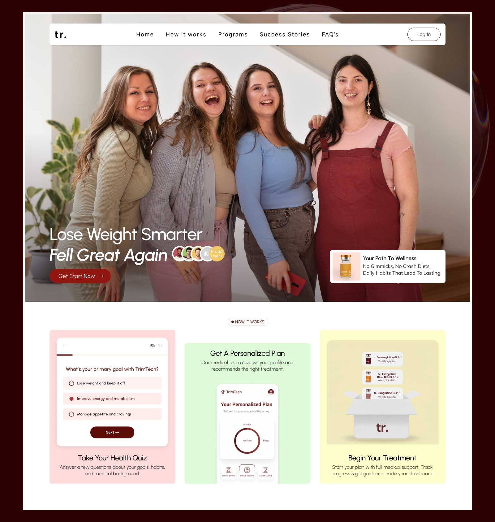 Weight Loss Landing Page Design figma fitness website healthcare website interface landing page medical health ui uiux web web design website hero website landing weight loss web weight loss website wellness website