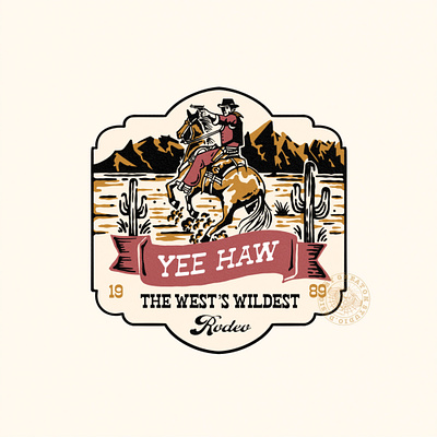 Cowboy spirit cowboy howdy illustration rodeo vintage west western wildwest yeehaw