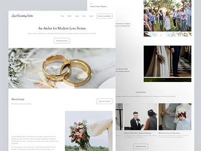 Lumé Wedding Atelier — A Modern Love Story Website business site clean design company profile design desktop homepage landing page minimalist ui uidesign uiux ux uxdesign web design web page website wedding atelier wedding organizer wedding organizer website wo