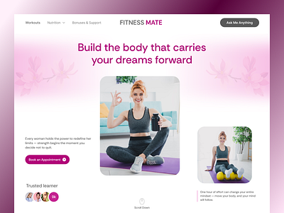 Women's fitness website ui design figma designer fitness website fitness website design gym website gym website design landing page minimal ui modern ui designer ui design ui designer uiux designer web ui web uiux design website designer website ui website ui design