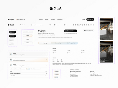 UI Kit for CityAI app design product design ui uiux ux web app
