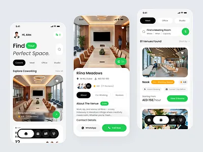 Workspace Finder Mobile App app app design booking booking system coworking space dashboard design finder mobile mobile app rental app reserve sowftware uх workspace