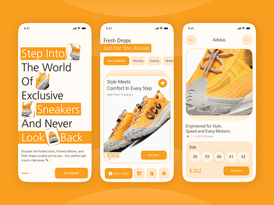 E-Commerce Sneakers App UI Design adidas e commerce e shop footwear ios jogerrs lifestyle mobile app online shop product app shoe store shoes app shopping app sneakers