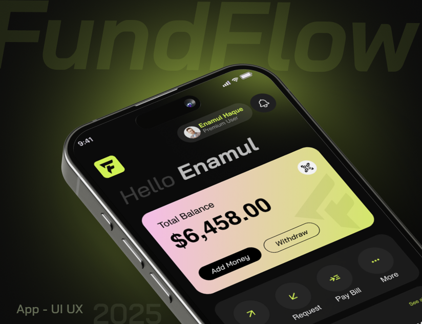 FundFlow — Mobile Wallet App Design ( UI/UX) appdesign appui cleanui designinspiration digitalwallet dribbble financeapp fintech fundflow interactiondesign minimaldesign mobileappdesign mobilewallet modernui moneytransfer paymentapp productdesign uidesign uxdesign walletapp