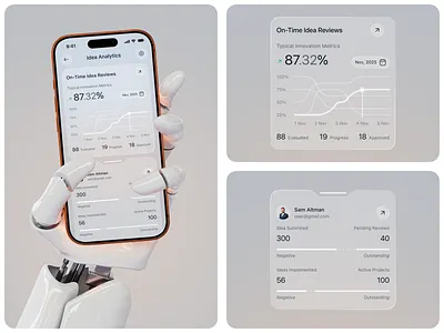 Idea Management Mobile App ai ai app ai idea generate analytics android app app design artificial intelligence chatbot dashboard idea analytics screen idea management app ios mobile mobile ui design saas smart idea management ui ui ux ux