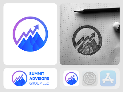 Summit Advisors Group — Logo Design bank banking brand identity branding business logo credit card finance financial fintech hire logo designer icon logo logo design logo mark logodesign logotype minimalist logo modern logo money