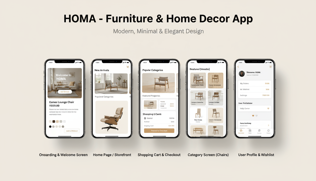 Homa - Furniture & Home Décor App UI Kit ui